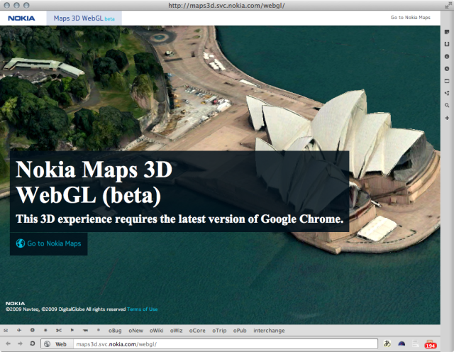 Map of Nokia here in WebGL