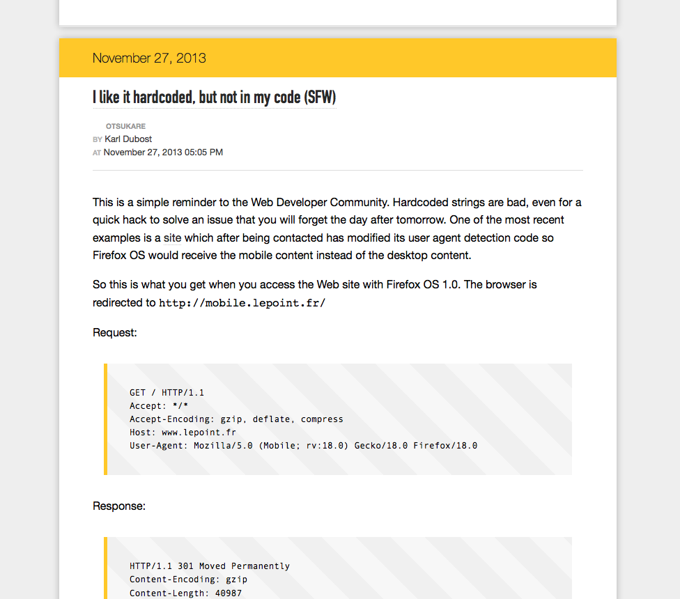 screenshot of code on a blog post