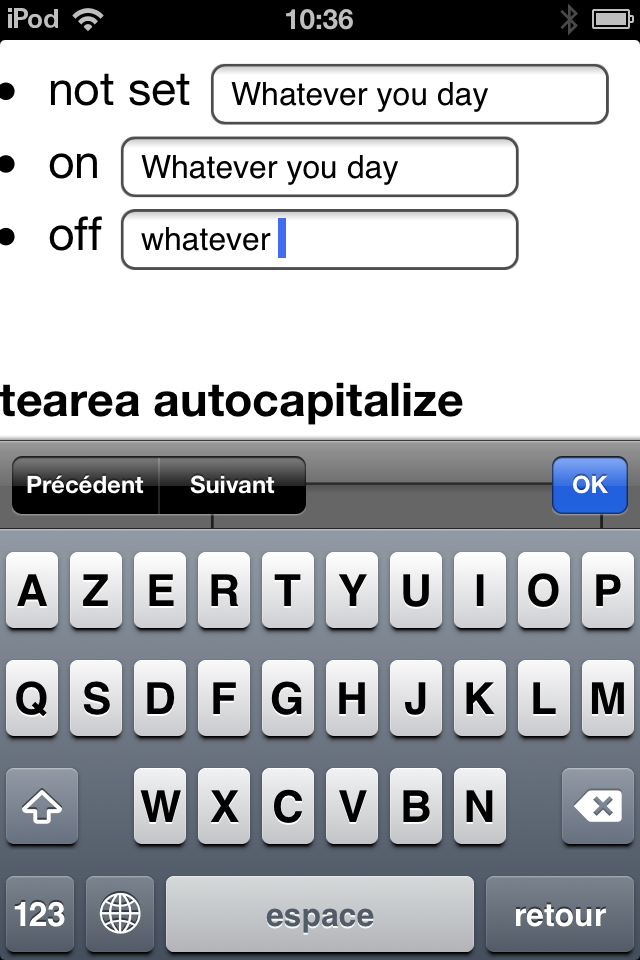 Screenshot of Safari iOS