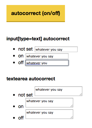 Example of autocorrect in Safari