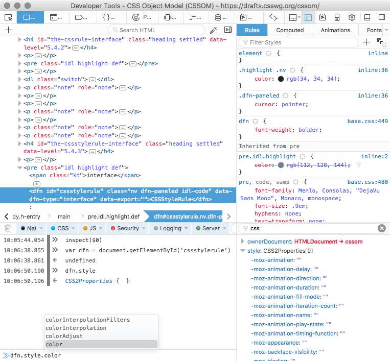 devtools screenshot