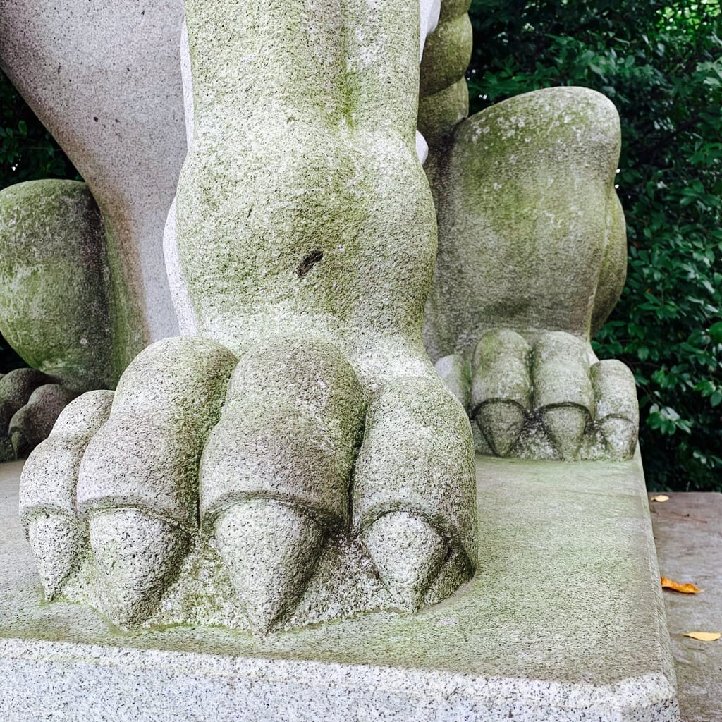Lion foot statue
