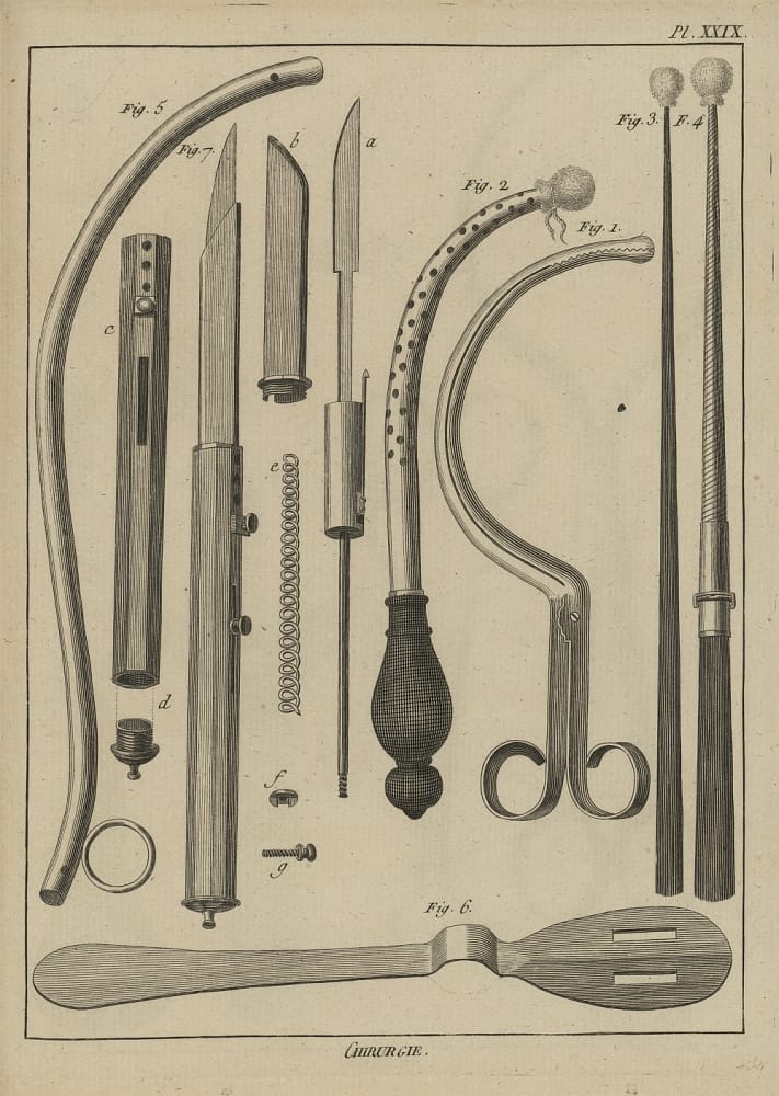 Illustration of surgery tools.