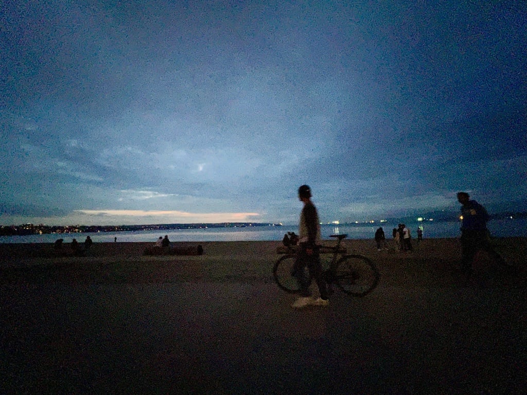 night on the beach in Vancouver.